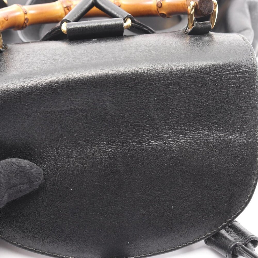 Gucci Bamboo Backpack Leather Black - Picture 9 of 9